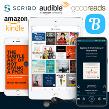 Load image into Gallery viewer, Audible, Kindle, Bookly, GoodReads and Scribd!

